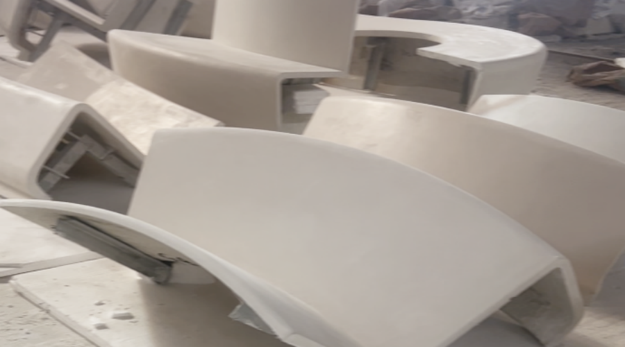 飾紀(jì)上品GRC坐凳廠家-武漢商場(chǎng)水磨石GRC坐凳造型工程